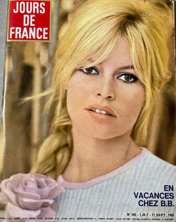 JOURS DE FRANCE magazine side cover Issue 565 11 September 1965