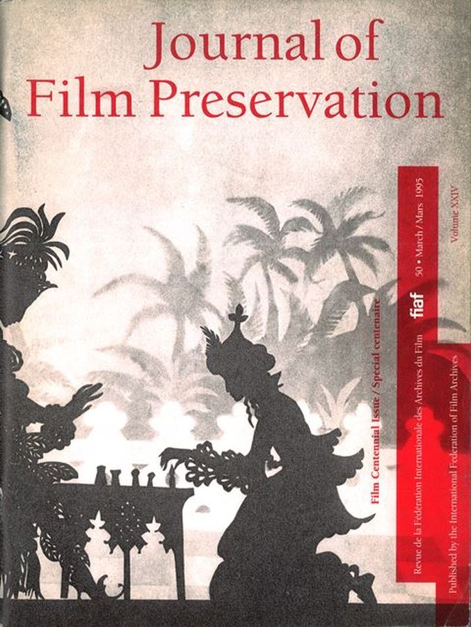 JOURNAL OF FILM PRESERVATION magazine side cover Issue 50 March 1995