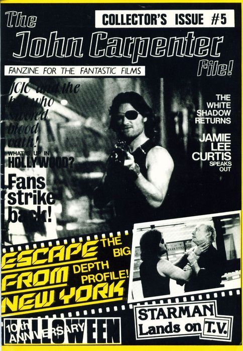 JOHN CARPENTER FILE magazine side cover Issue 5  1988