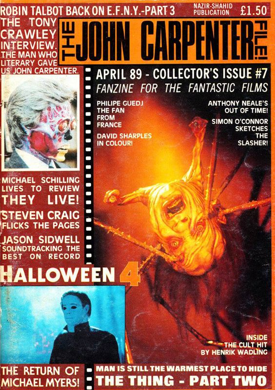 JOHN CARPENTER FILE magazine side cover Issue 7 April 1989