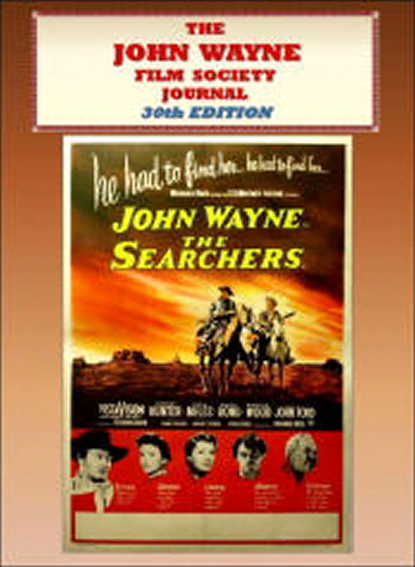 JOHN WAYNE FILM SOCIETY JOURNAL magazine side cover Spring 2010