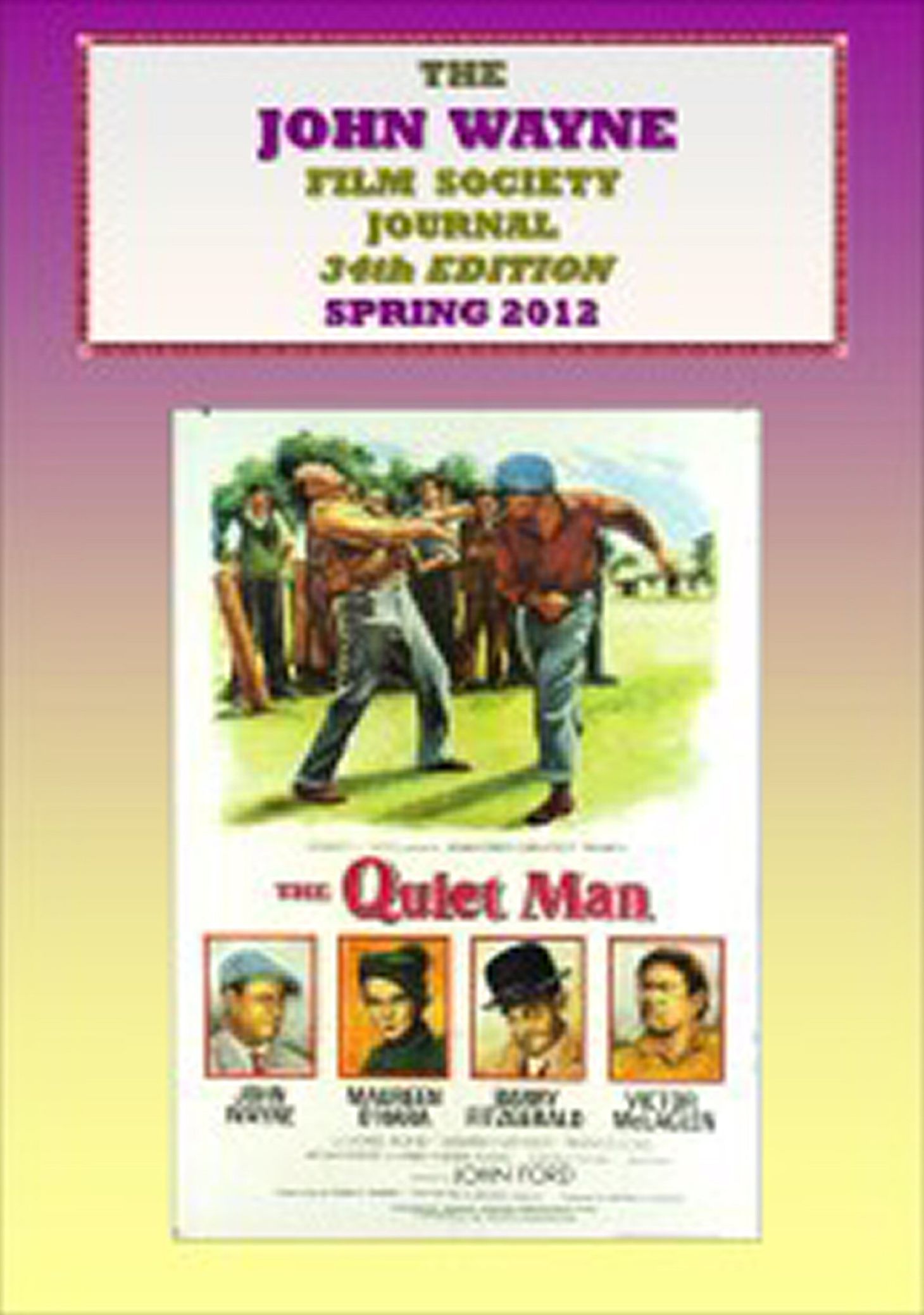 JOHN WAYNE FILM SOCIETY JOURNAL magazine side cover Spring 2012