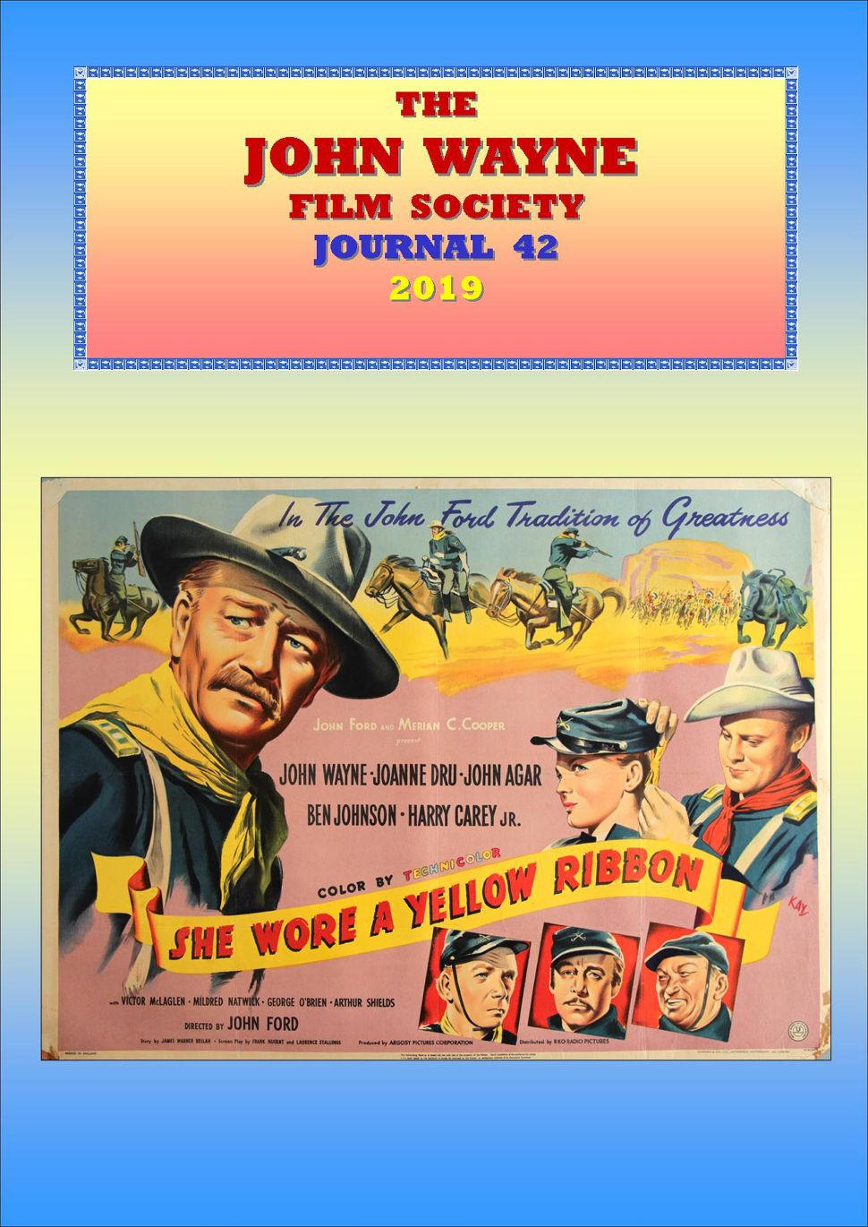 JOHN WAYNE FILM SOCIETY JOURNAL magazine side cover Issue 42   2019