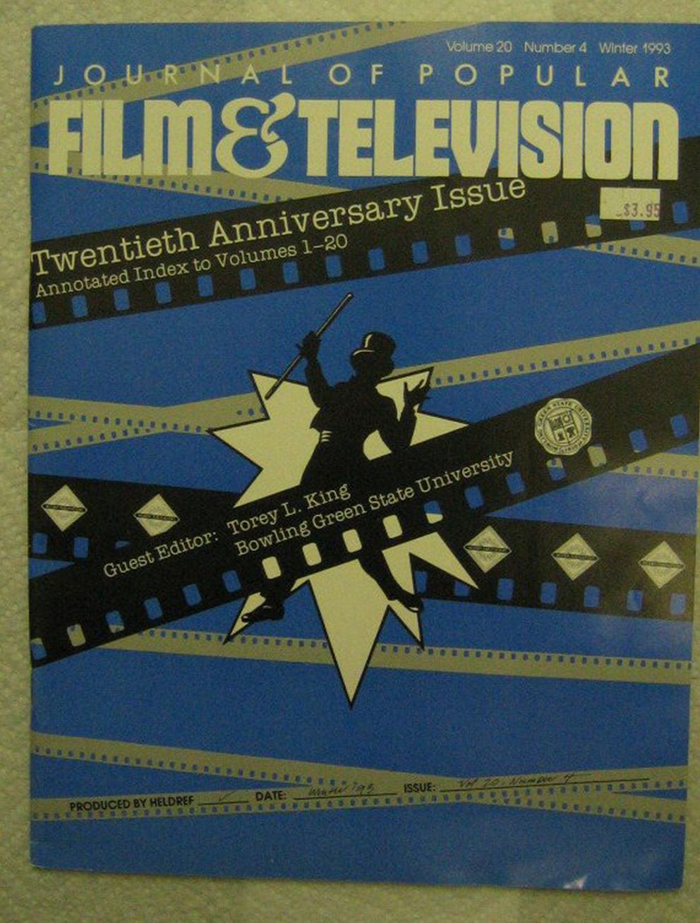 JOURNAL OF POPULAR FILM AND TELEVISION magazine side cover Issue 79  Vol 20 No  4 Winter 1993