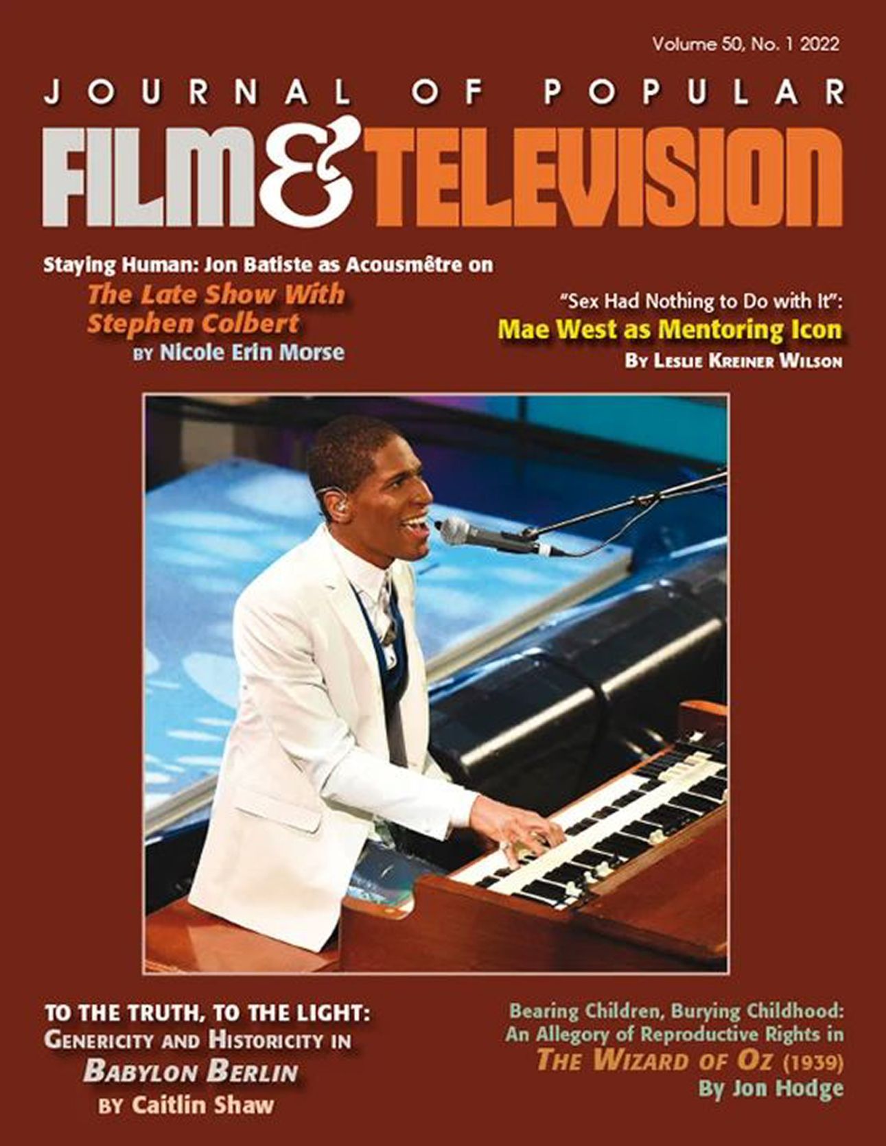 JOURNAL OF POPULAR FILM AND TELEVISION magazine side cover  Vol 50 No  1   2022