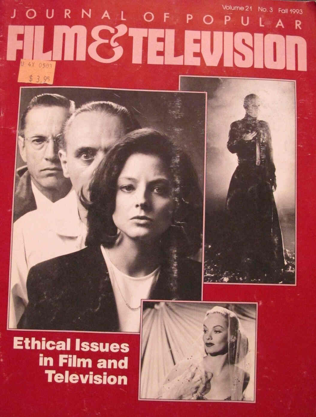 JOURNAL OF POPULAR FILM AND TELEVISION magazine side cover Issue 82  Vol 21 # 3  1993