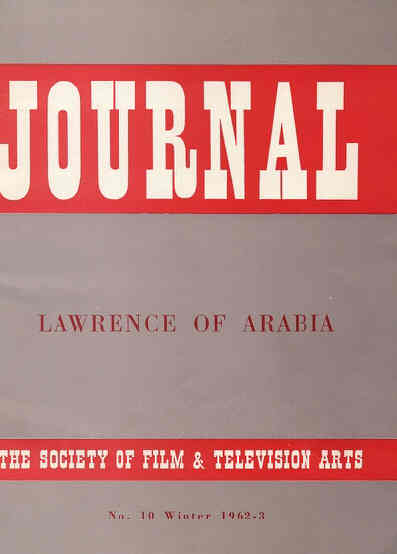 JOURNAL OF THE SOCIETY OF FILM AND TELEVISION ARTS | THE magazine side cover Issue 10 Winter 1962