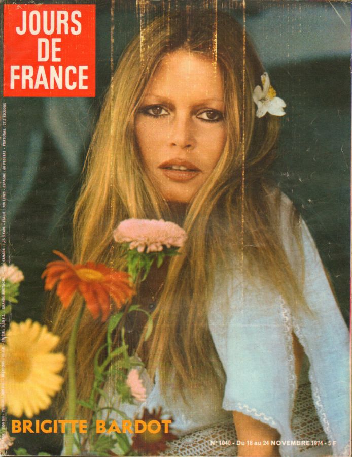 JOURS DE FRANCE magazine side cover Issue 1040 18 November 1974
