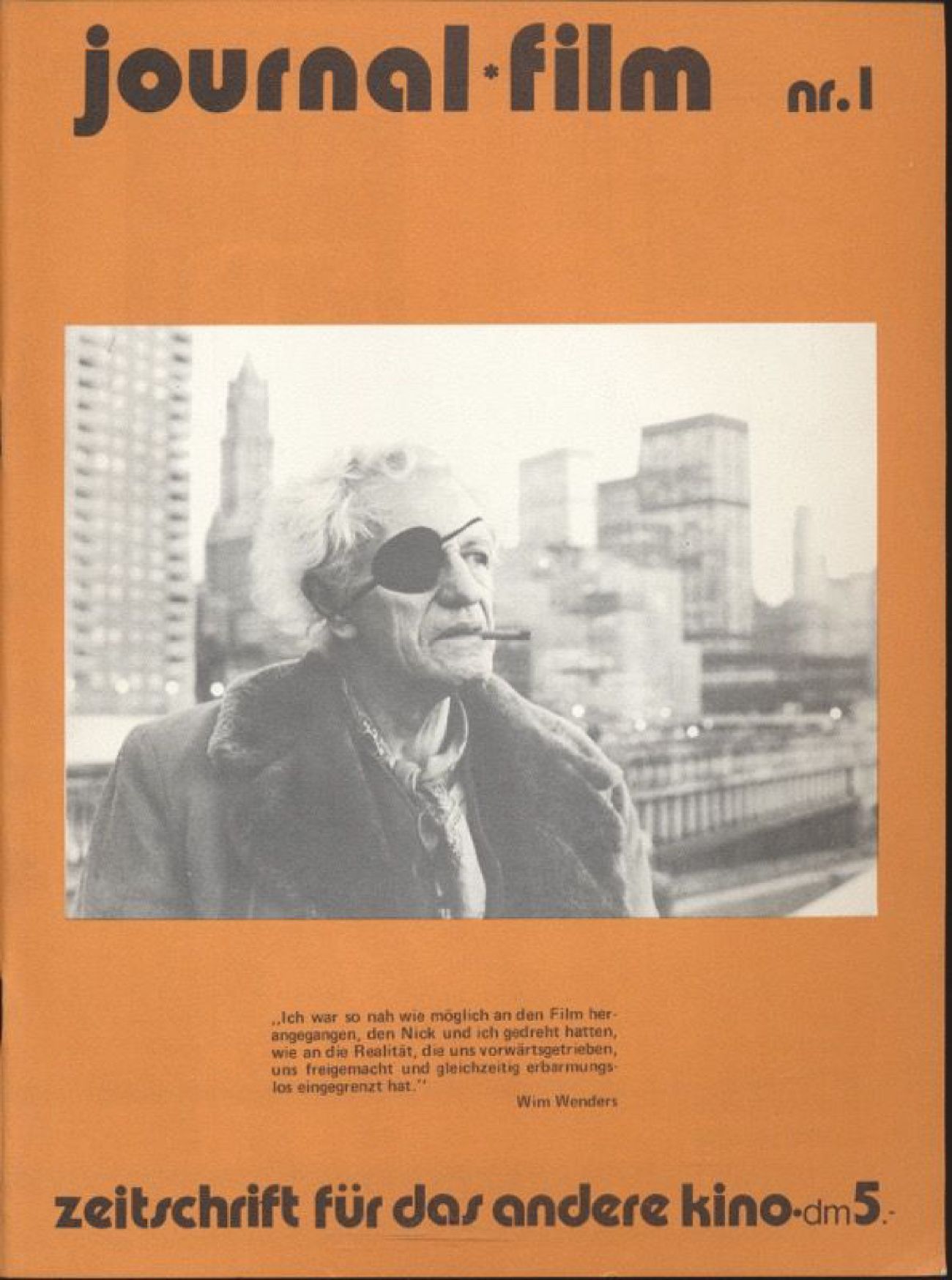 JOURNAL FILM magazine side cover Issue 1   1981