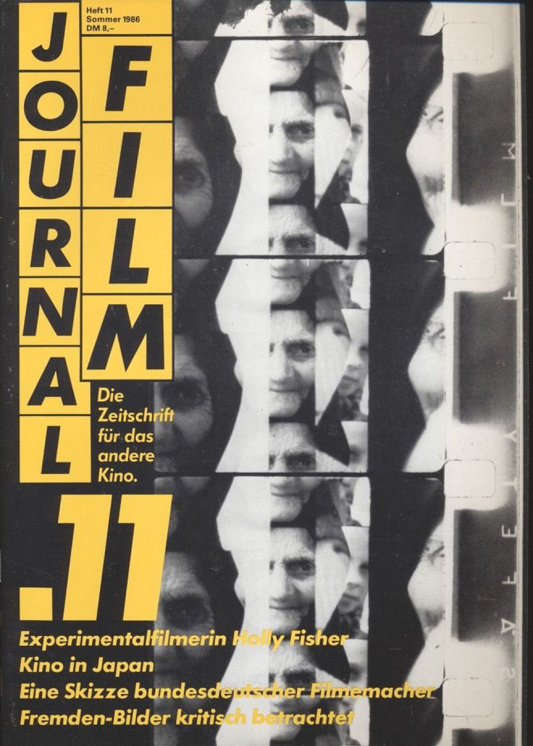 JOURNAL FILM magazine side cover Issue 11 Summer 1986