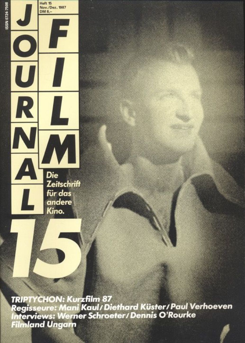 JOURNAL FILM magazine side cover Issue 15  November/December 1987