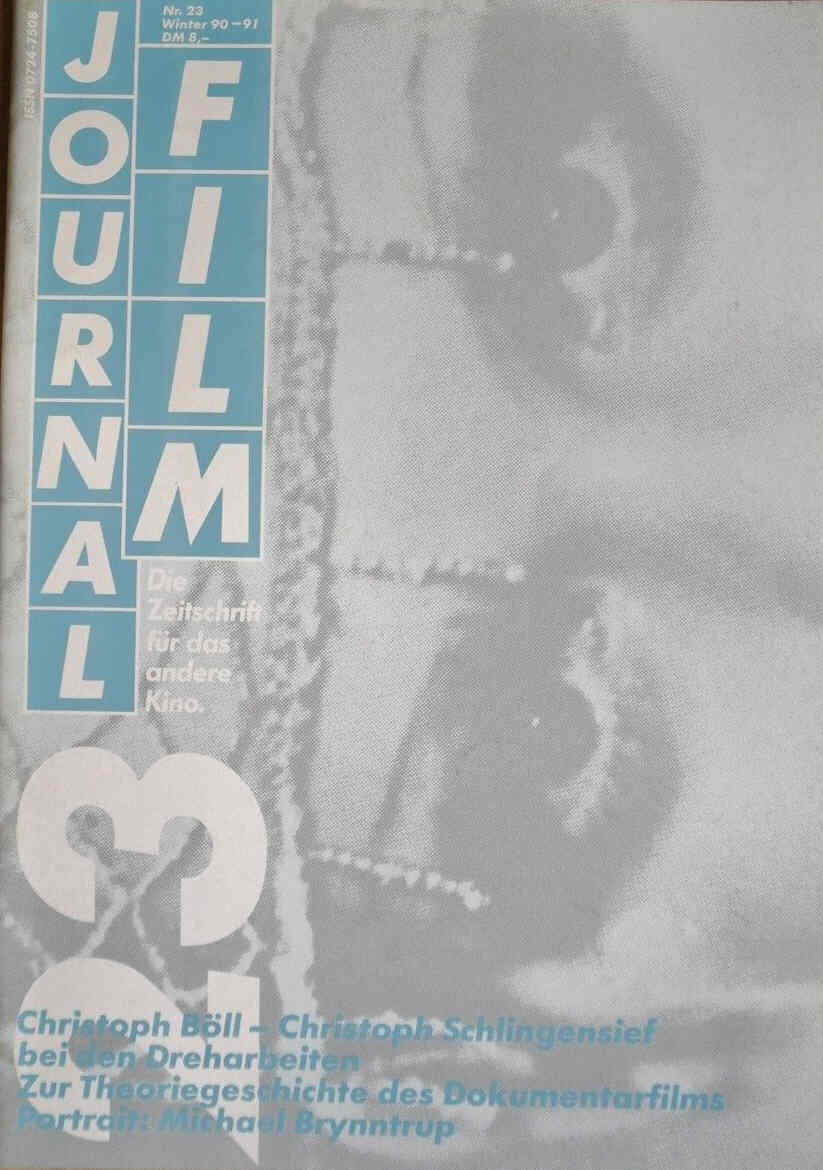 JOURNAL FILM magazine side cover Issue 23 Winter 1990