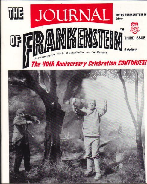 JOURNAL OF FRANKENSTEIN magazine side cover Issue 3 July 1999