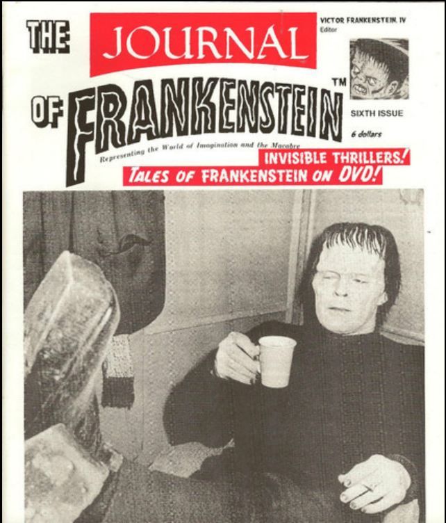 JOURNAL OF FRANKENSTEIN magazine side cover Issue 6  2002