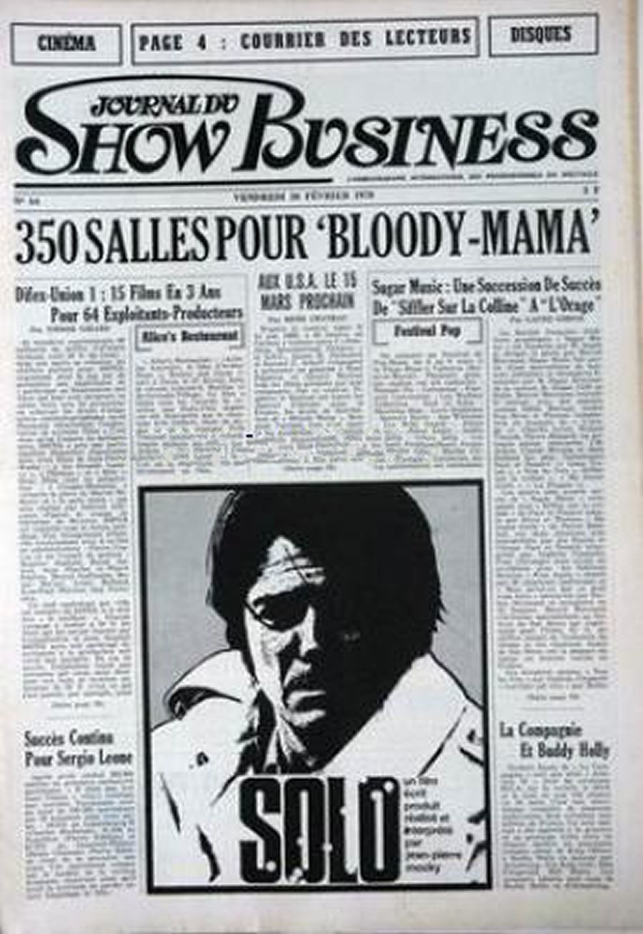 JOURNAL DU SHOW BUSINESS magazine side cover Issue 64 20 February 1970