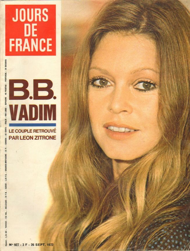 JOURS DE FRANCE magazine side cover Issue 927 26 September 1972