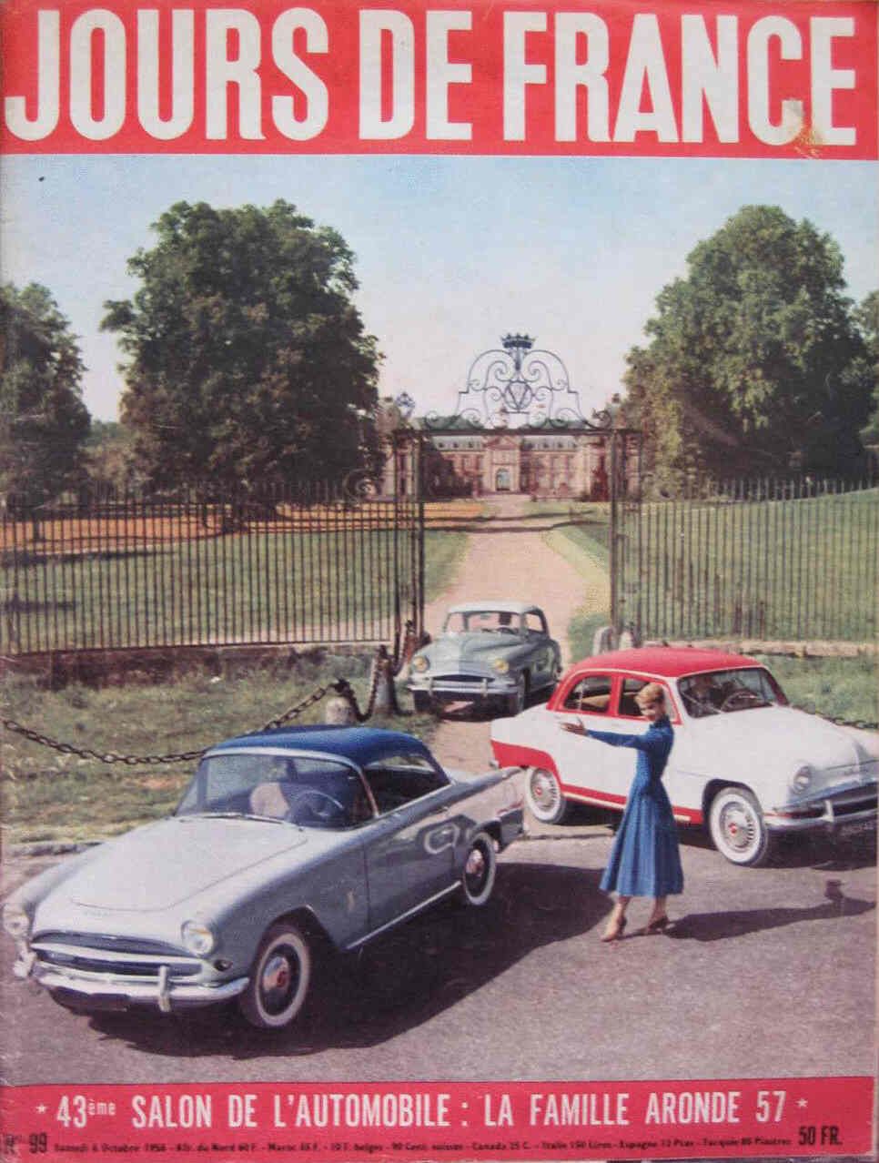 JOURS DE FRANCE magazine side cover Issue 99 6 October 1956