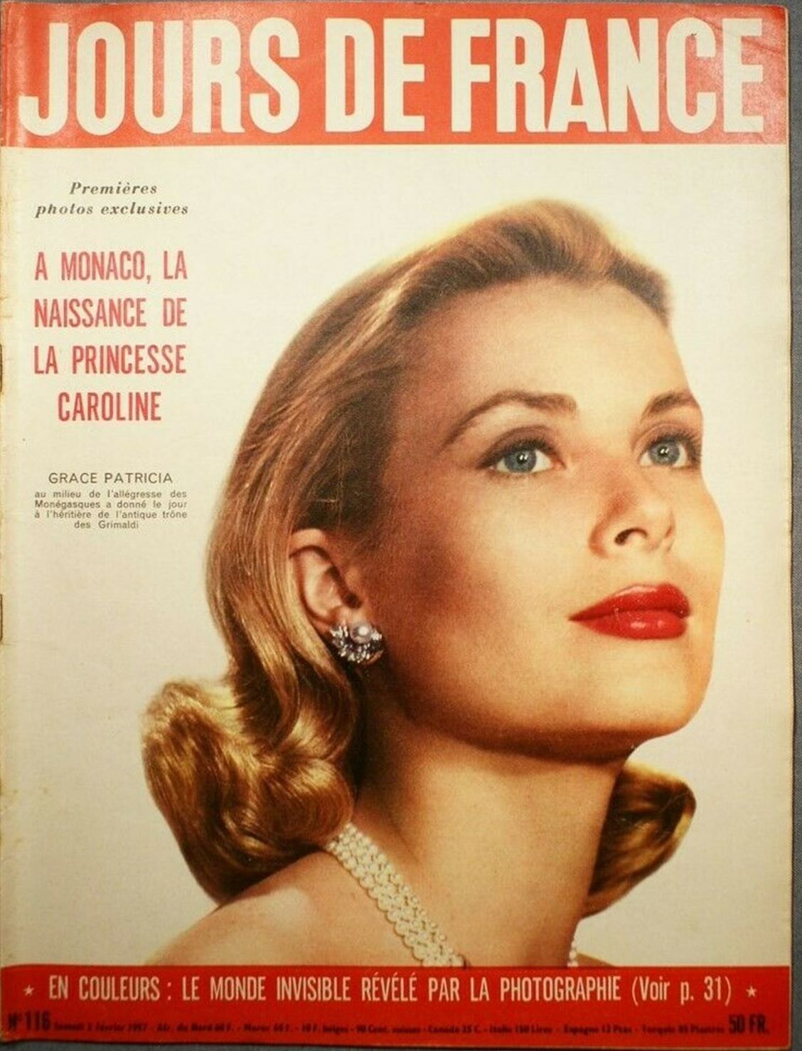 JOURS DE FRANCE magazine side cover Issue 116 2 February 1957