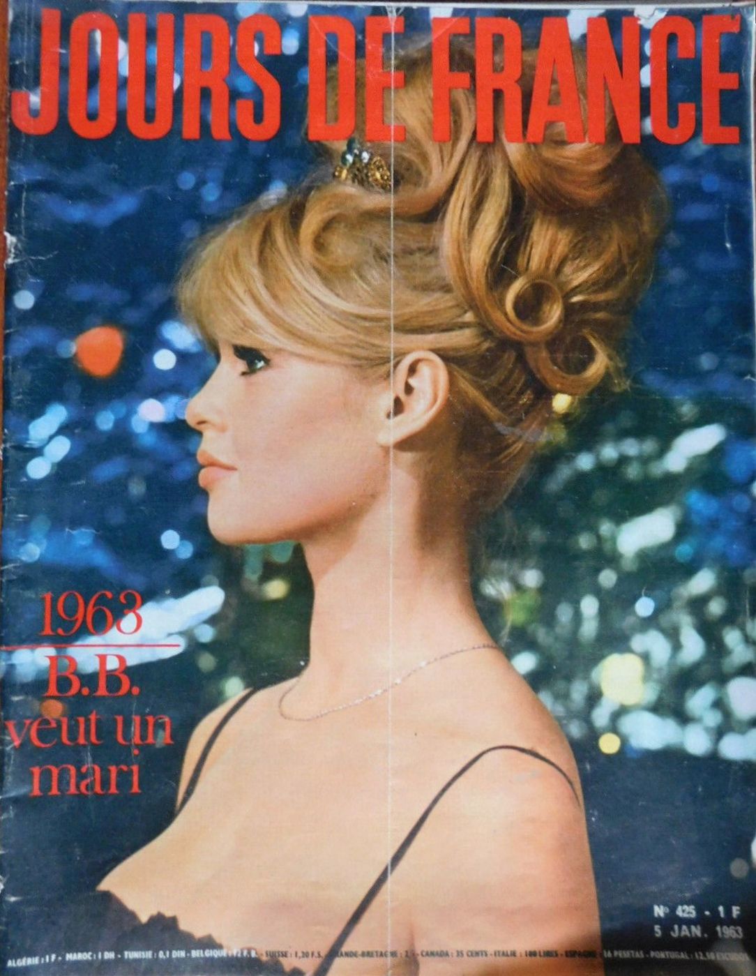 JOURS DE FRANCE magazine side cover Issue 425 5 January 1963