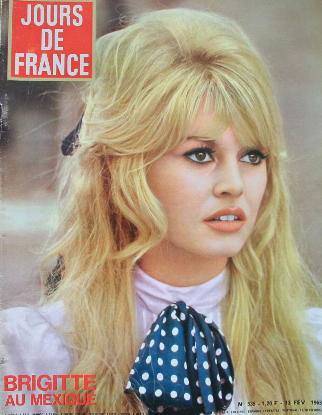 JOURS DE FRANCE magazine side cover Issue 535 13 February 1965