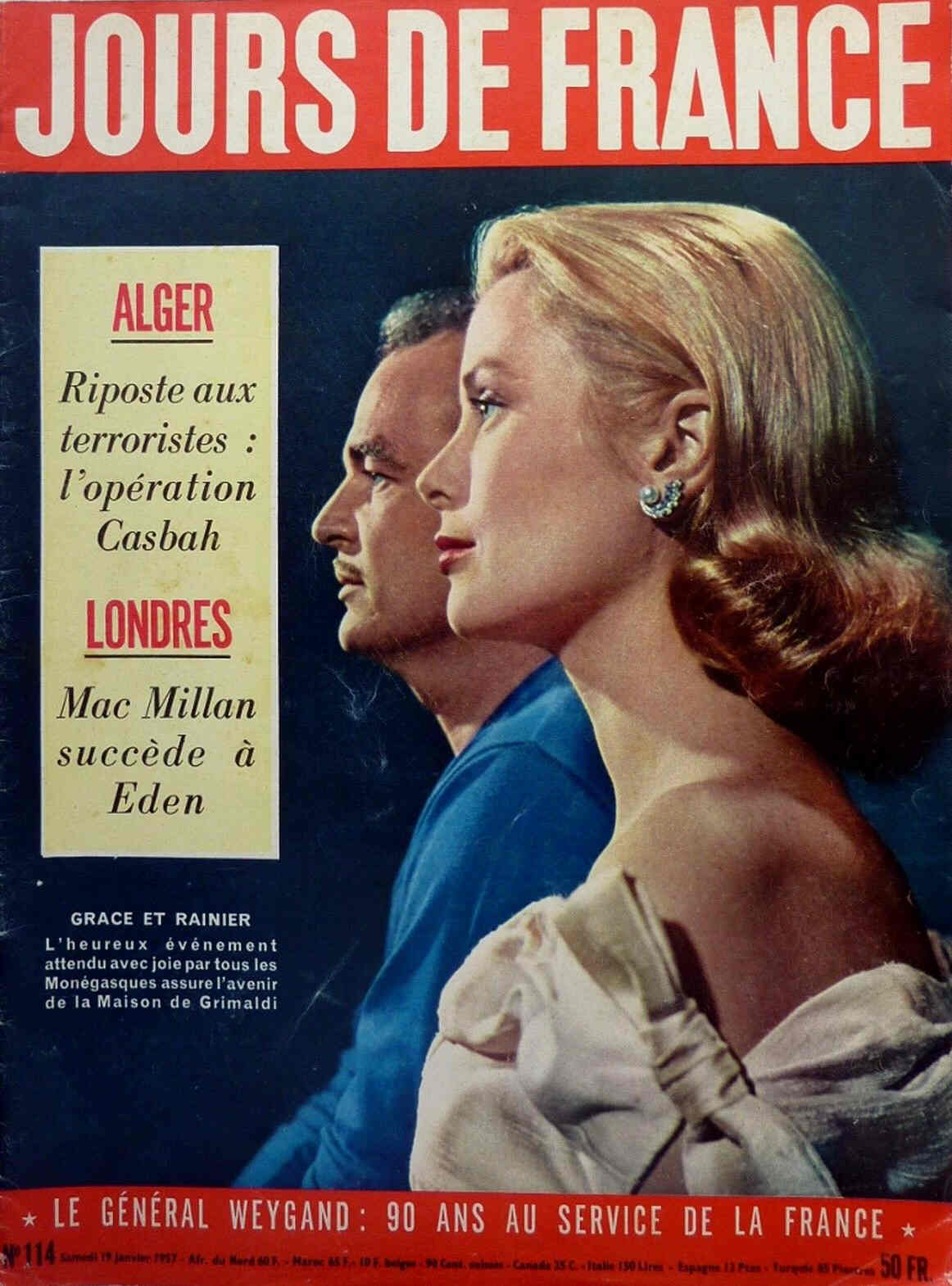 JOURS DE FRANCE magazine side cover Issue 114 19 January 1957