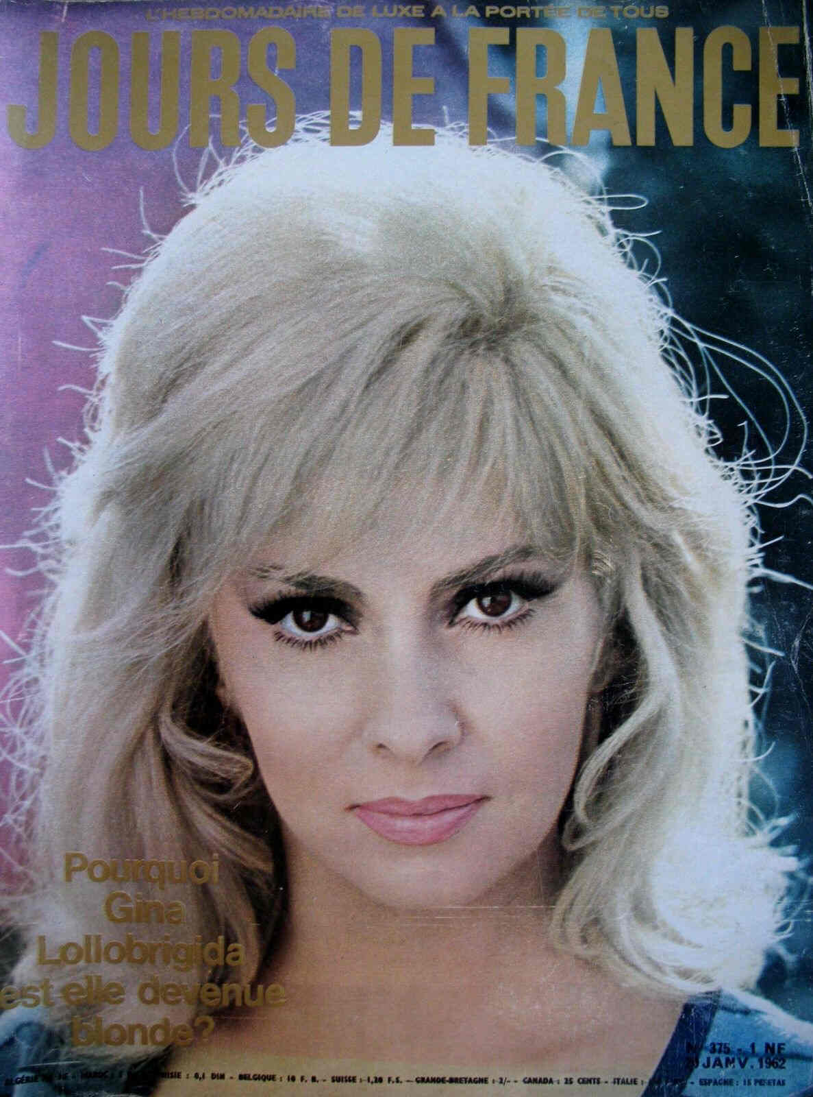 JOURS DE FRANCE magazine side cover Issue 375 20 January 1962