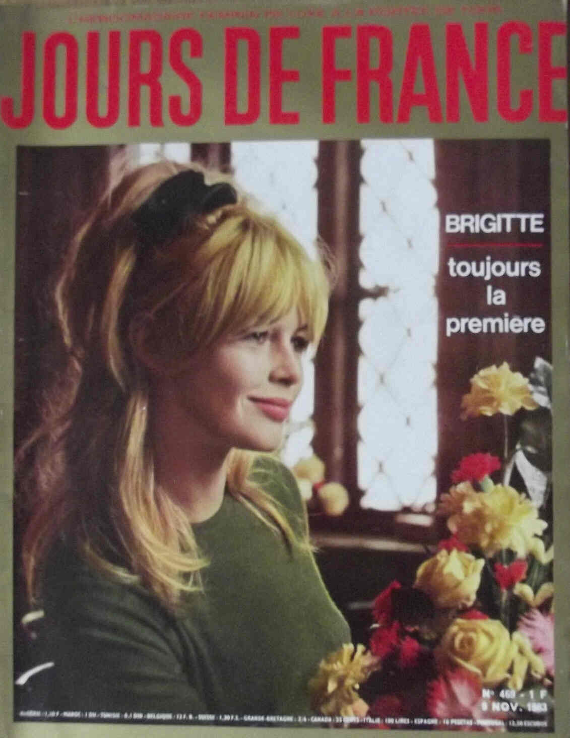 JOURS DE FRANCE magazine side cover Issue 469 9 November 1963