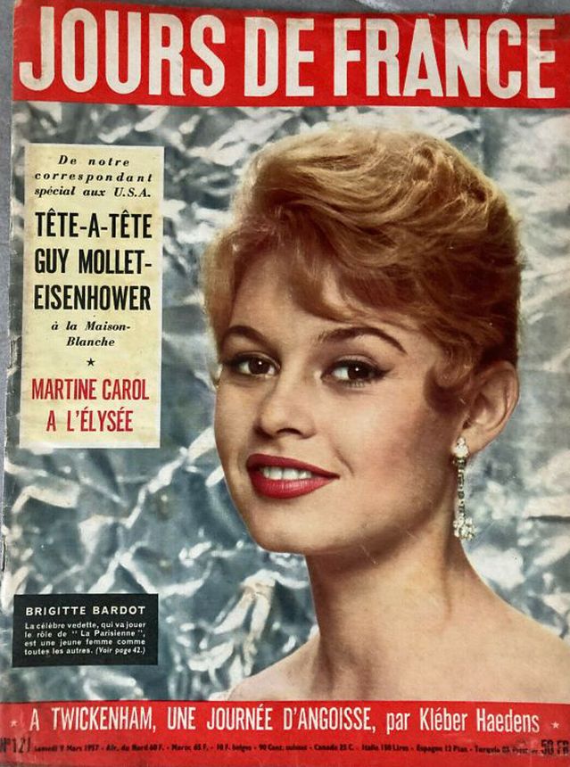 JOURS DE FRANCE magazine side cover Issue 121 9 March 1957