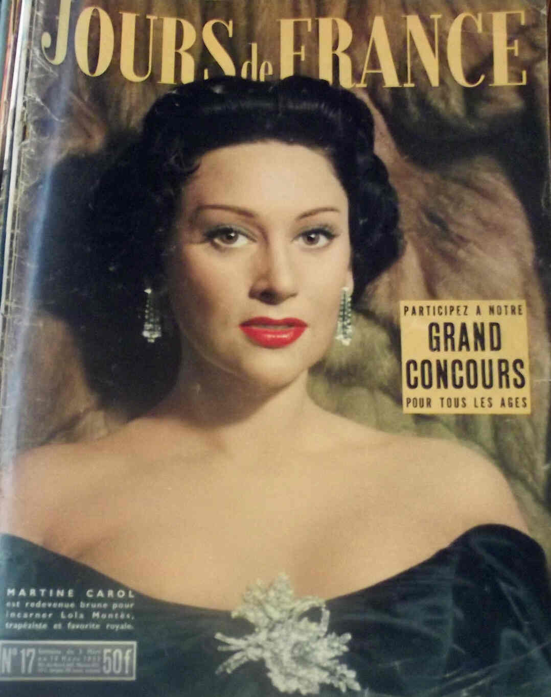 JOURS DE FRANCE magazine side cover Issue 17 7 March 1955