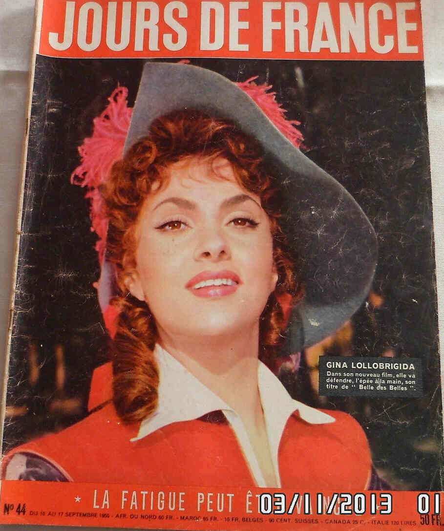 JOURS DE FRANCE magazine side cover Issue 44 10 September 1955