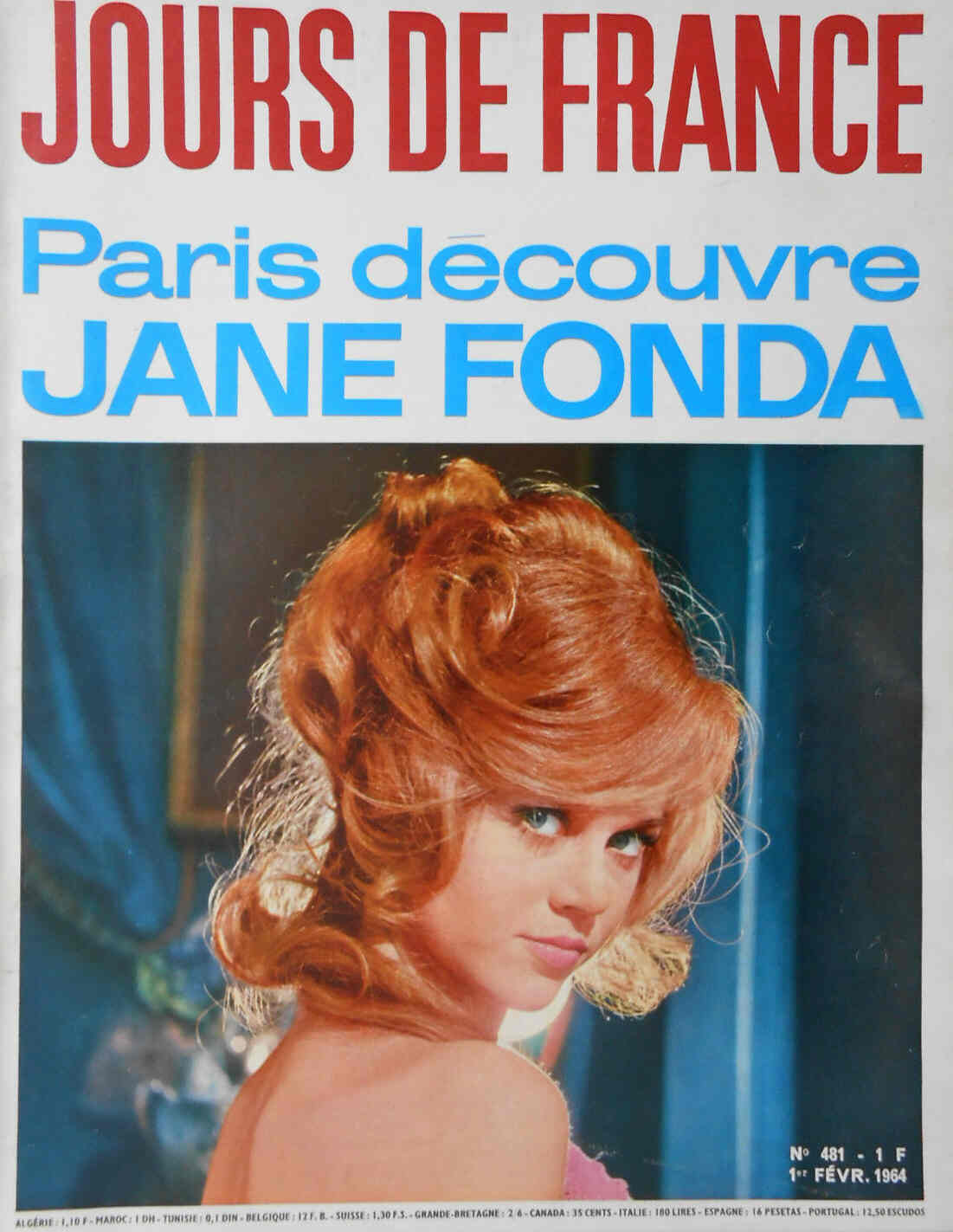 JOURS DE FRANCE magazine side cover Issue 481 1 February 1964