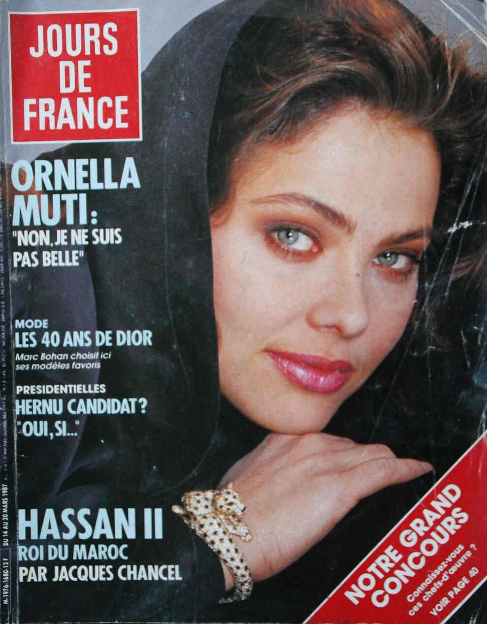 JOURS DE FRANCE magazine side cover Issue 1680 14 March 1987
