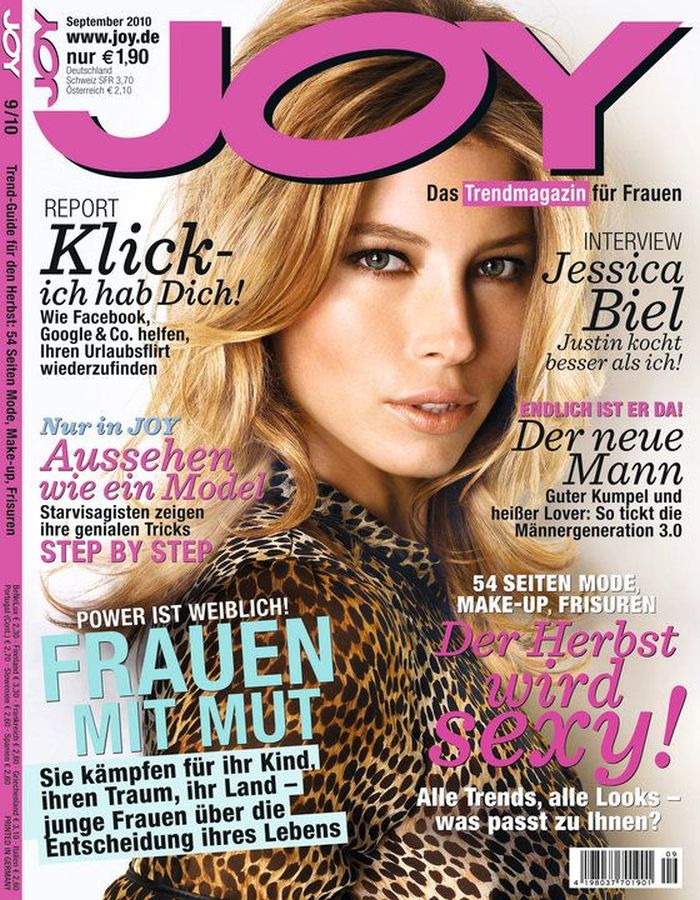 JOY GERMANY magazine side cover  September 2010