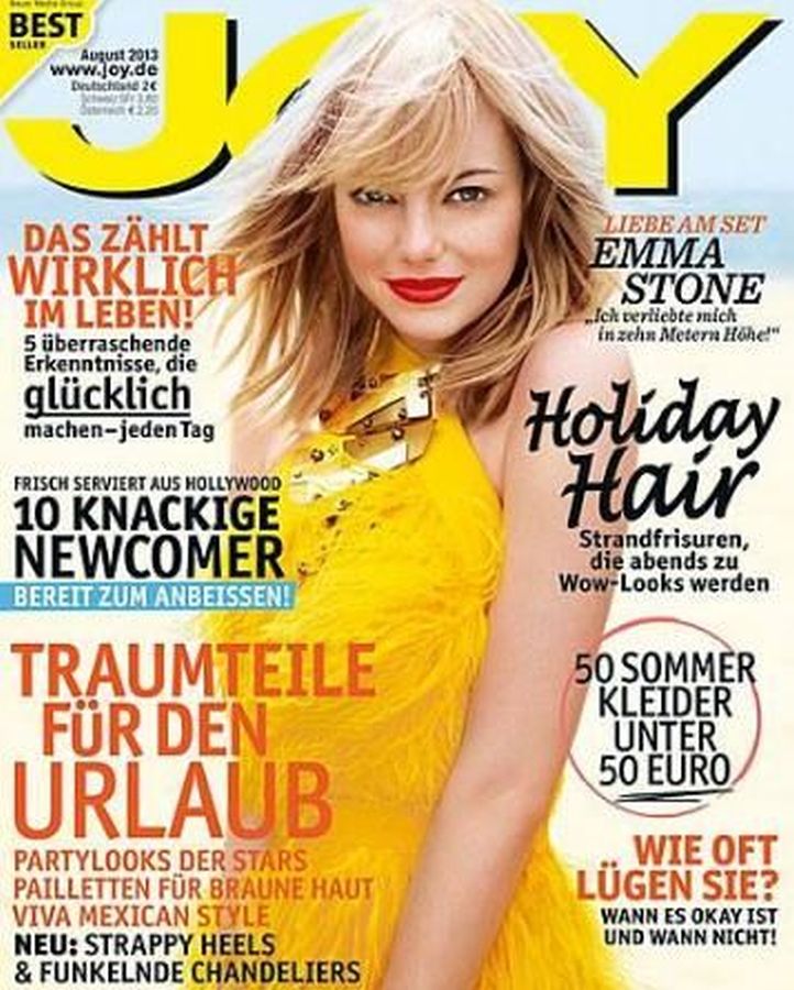 JOY GERMANY magazine side cover  August 2013