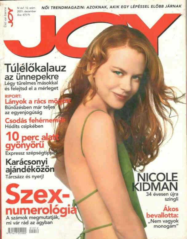JOY  magazine side cover  December 2001