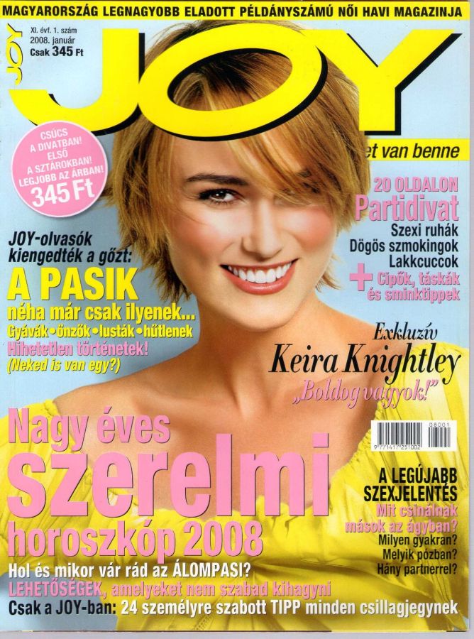JOY  magazine side cover  January 2008
