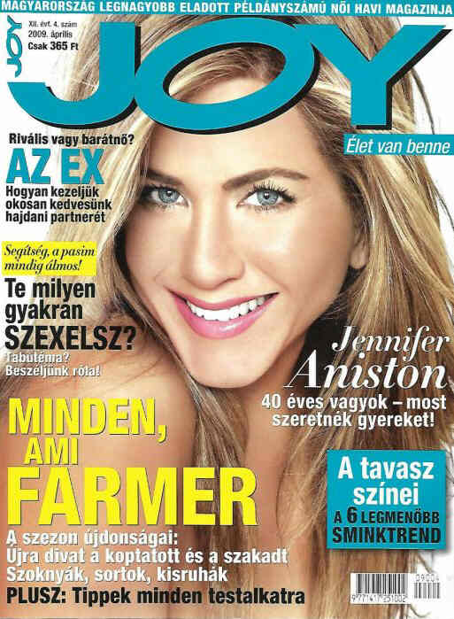 JOY  magazine side cover  April 2009