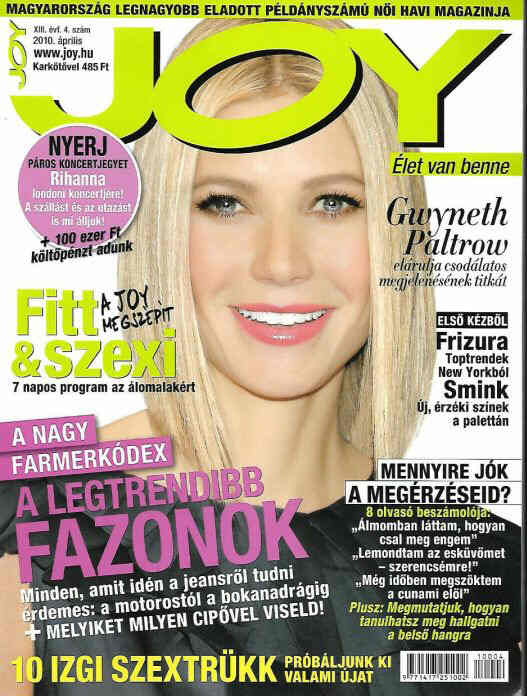 JOY  magazine side cover  April 2010
