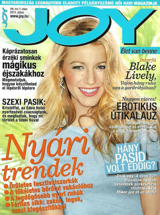 JOY  magazine side cover  July 2011