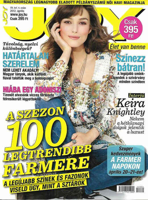 JOY  magazine side cover  April 2012