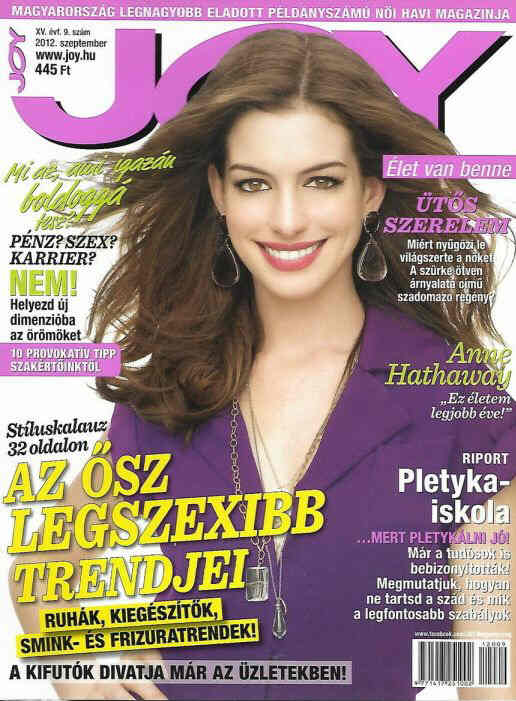 JOY  magazine side cover  September 2012