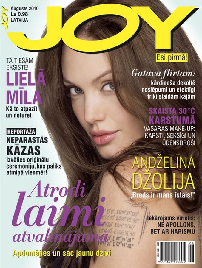 JOY LATVIA magazine side cover  August 2010