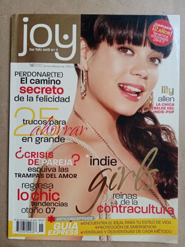 JOY MEXICO magazine side cover  September 2007