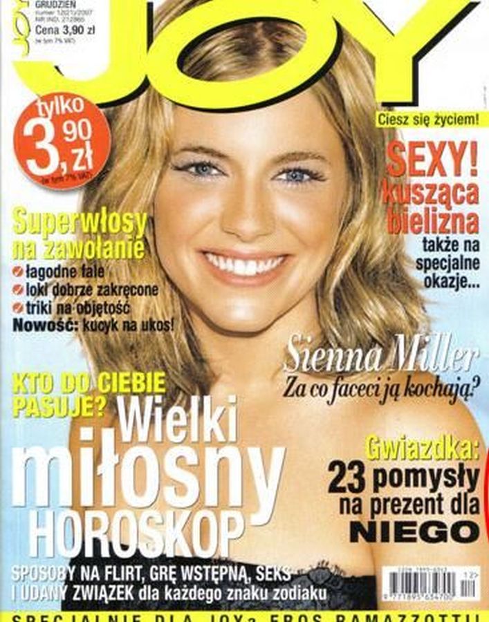 JOY POLAND magazine side cover  December 2007