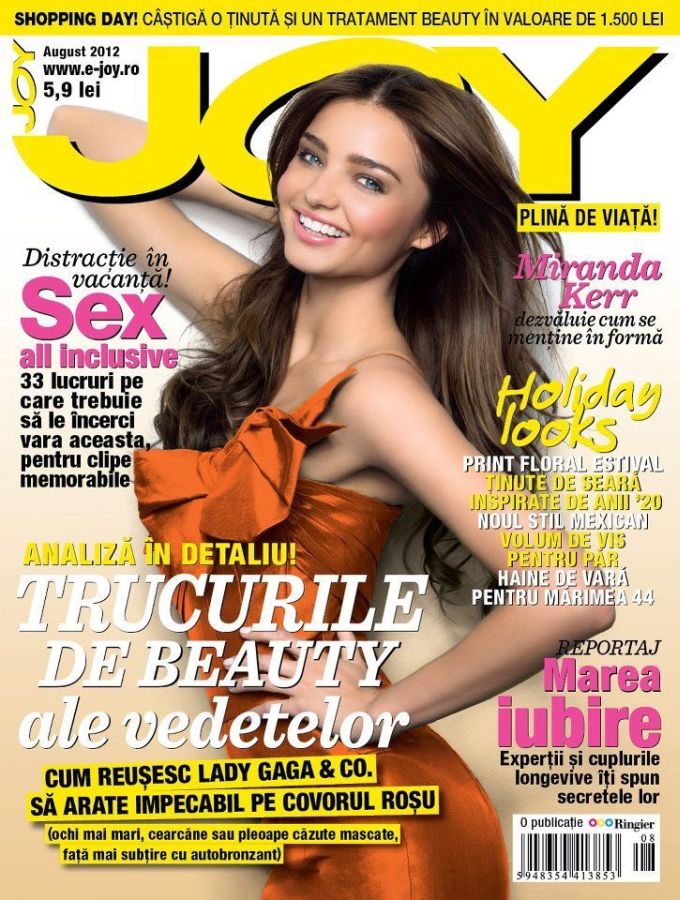 JOY ROMANIA magazine side cover  August 2012