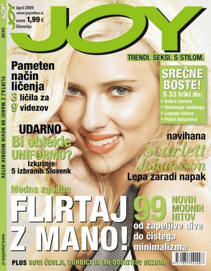 JOY SLOVENIA magazine side cover  April 2009