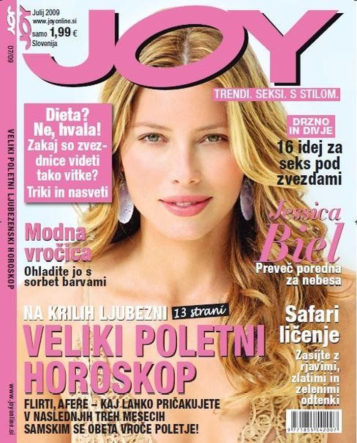 JOY SLOVENIA magazine side cover  July 2009
