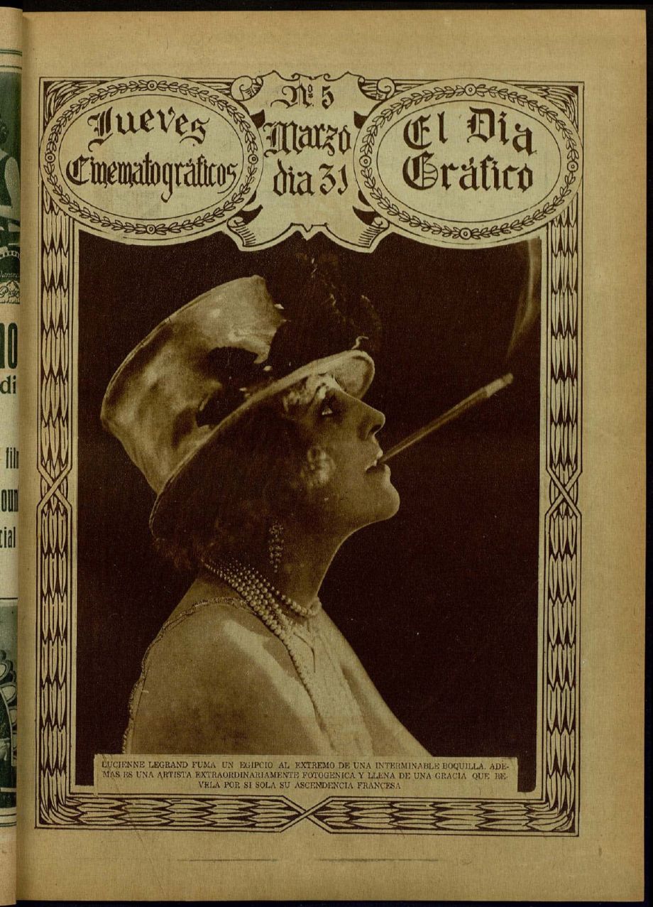 JUEVES CINEMATOGRAFICO magazine side cover Issue 5 31 March 1927