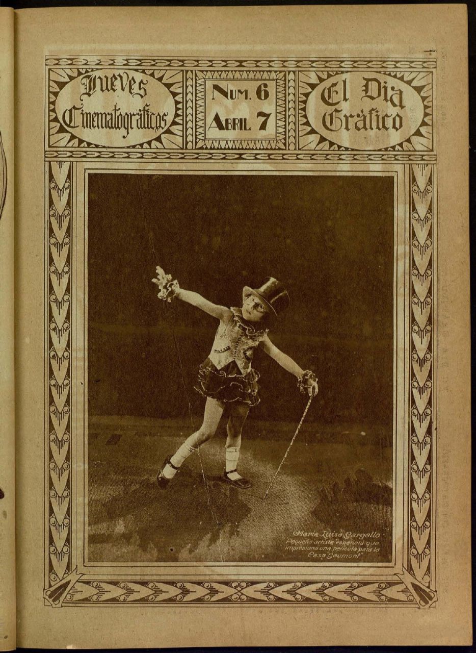 JUEVES CINEMATOGRAFICO magazine side cover Issue 6 6 April 1927