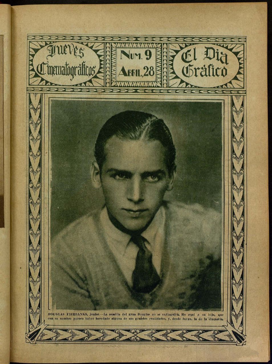 JUEVES CINEMATOGRAFICO magazine side cover Issue 9 28 April 1927